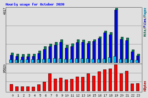 Hourly usage for October 2020