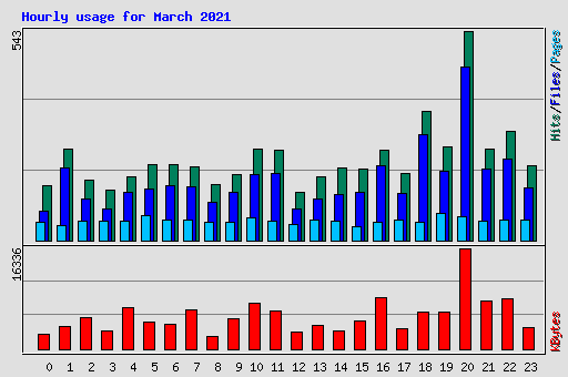 Hourly usage for March 2021